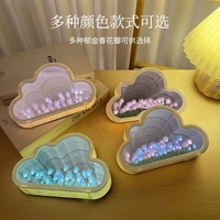Offre Spéciale fait à la main bricolage LED nuage forme tulipe miroir fleur lampe romantique LED nuage tulipe miroir veilleuse pour filles cadeau