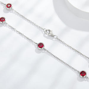 Collares de Joyería Fina Personalizados Unisex con Cadenas de Moissanita de Silicona Redonda Creada en Laboratorio, a la Última Moda - Product Image 1