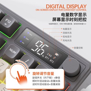 M96 <b>Wireless</b> Mechanical <b>Keyboard</b> 2.4G Dual Mode With Display Screen And Rotary Knob Gaming <b>Keyboard</b> - Product Image 2