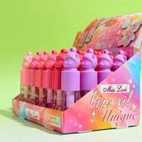 Miss Look – Lot de 24 Huiles à Lèvres Effet Ours, Gloss à Lèvres Dégradé Arc-en-ciel, Hydratant, Soin des Lèvres Effet Verre, Vente en Gros, Logo Personnalisé MGK2030 Naturel
