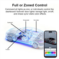 Kit de Bandes Lumineuses d'Ambiance LED RGBIC Universel pour Intérieur de Voiture, Installation Facile, Éclairage Ambiant Personnalisé en Usine