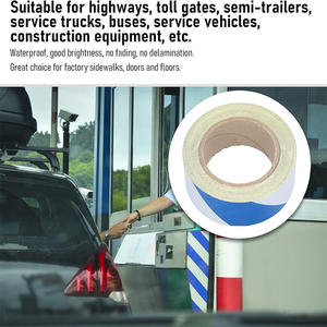 <span class=keywords><strong>Cinta</strong></span> adhesiva de <span class=keywords><strong>barricada</strong></span> reflectante de grado Ingeniero de alta visibilidad Abrasivo de agarre fuerte azul y blanco para tuberías de paredes de piso - Product Image 5