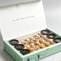 Individuell Bedruckte Schwarze Biologisch Abbaubare Sushi-Papierbox mit Fenster Großhandel Einweg-Elfenbeinpapier Takeaway Japan Sushi-Verpackung