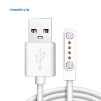 Câble d'alimentation magnétique USB 2.0, mâle à 2 broches, pour chargeur de montre connectée, Pogo