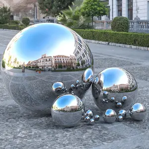 Sfera di osservazione in acciaio inossidabile, 25-500mm specchio lucido sfera cava riflettente giardino sfera per la casa giardino ornamento decorazioni