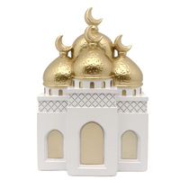 Ornement de bureau du Ramadan mosquée musulmane Kaaba Dome pour décor de voiture de table et cadeaux de chandelier d'artisanat islamique