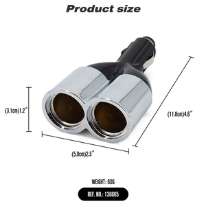 ช่องเสียบปลั๊กไฟ12V ช่องเสียบ2พอร์ตตัวแยกจุดบุหรี่ - Product Image 2