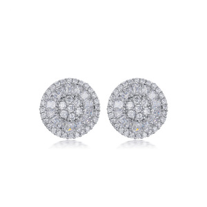 Orecchini a perno rotondi con motivo floreale da donna, accessori per l'orecchio semplici da indossare tutti i giorni - Product Image 1