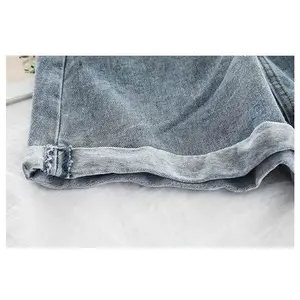 Phụ Nữ Đáy Nhà Sản Xuất Thời Trang Hot Denim Shorts Bán Buôn Cotton Ngắn Quần Tùy Chỉnh Ladies Baggy Eo Cao Jeans