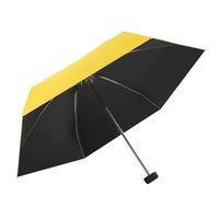 Mini parapluie de poche de protection UV enduit noir à cinq plis Logo ultra-léger publicité pluie de voyage pour adultes