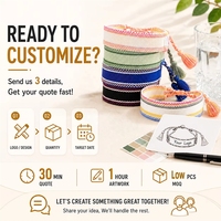 Pulseras Tejidas Personalizadas con Nombre, Logotipo, Texto Bordado, Borlas de Tela, Hechas a Mano, de Moda, para Mujer