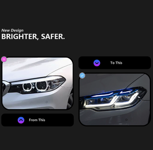 New High Quality <b>12V</b> 6000K 36W LED Headlights for 5 Series G30 G38 M5 2018-2020 Retrofit 6000 Lumens 100% Fitment <b>Plug</b> Play - Product Image 5