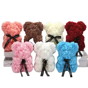 2021 40 centimetri FCF-1401 vendita calda teddy orso rosa sapone fiore rosa orso per regalo di san valentino regalo di giorno della Madre