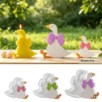 Moule en silicone Early Riser Bow Goose pour bougies en gypse DIY, aromathérapie, ornement, grande, moyenne, petite taille, décoration de table, réutilisable