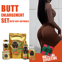 Vente chaude le meilleur produit naturel au maca Booster de courbe et de taille des fesses Poudre d'agrandissement des fesses Capsule d'huile Crème gommeuse Ensemble