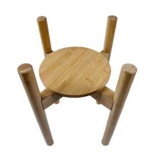 Soporte de bambú para flores de 30 pulgadas, de una sola capa, minimalista, para exhibir plantas en balcones y salas de estar. - Product Image 4