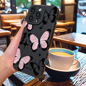 Coque de téléphone antichoc de luxe transparente en TPU avec anneau magnétique électroplaqué et motif cœur noir pour bords incurvés - Product Image 2