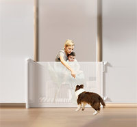 Barrière de sécurité rétractable PRODIGY pour enfants et chiens - Maille PVC + ABS, installation sans perçage, multifonction, largeur 140 cm, testée pour bébés