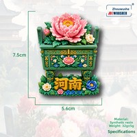 Jiwa Puisi Seorang Orang Tionghoa Magnet Kulkas Kustom Rumah Kayu Batik Etnis Miao Guizhou Stiker Magnetik 3D untuk Perjalanan