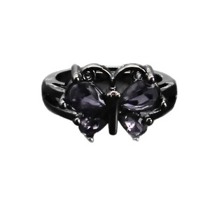 Anillo de amatista con forma de mariposa, engaste de plata, joyería de moda para mujer, regalo - Product Image 5