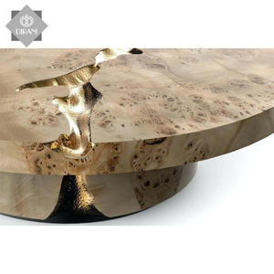 Italie Cuivre Moderne Grande <span class=keywords><strong>Table</strong></span> Basse Ronde en Bois Designer Centre de Luxe - Product Image 5