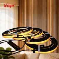 Bande lumineuse LED pour murs à lattes en bois, IP65, dimmable, contrôle intelligent Wi-Fi, flexible, légère, installation facile, personnalisable, silicone