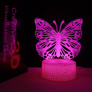 <span class=keywords><strong>2025</strong></span> giáng sinh nóng bán 3D ánh sáng ban đêm <span class=keywords><strong>LED</strong></span> tùy chỉnh bướm hình 3D Đèn 7 màu sắc nhấp nháy Acrylic cô gái đèn cạnh giường ngủ - Product Image 2