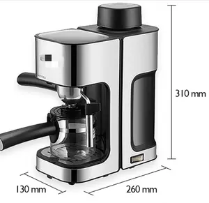 Semiautomatic चोर पन्ना लट्टे कॉफी एस्प्रेसो घरेलू कॉफी मशीन के लिए भाप दूध झाग 1.5L