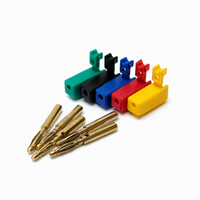 Prise banane 2 mm avec conception empilable, en cuivre pur plaqué or, à souder, isolation PVC pour l'électronique