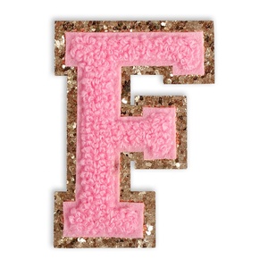 Bán buôn tùy chỉnh màu đen hồng tím đa màu chữ Chenille sắt trên các bản vá lỗi - Product Image 2