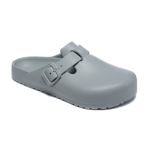Mules et sabots plats d'extérieur pour femmes, style <span class=keywords><strong>Birkenstock</strong></span>, en cuir véritable et daim de vache, avec semelle intérieure en liège et semelle extérieure en EVA, à enfiler - Product Image 1