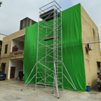 Plateforme de travail pliable à verrouillage rapide, construction légère, avec stabilisateurs, tour d'échafaudage en aluminium