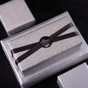 Ladies Are Sweet Glitter Eco-Friendly Recyclable Gift Box Set <b>Silver</b> Metallic Art <b>Paper</b> Black Ribbon Logo Label for Craft Use - Product Image 2