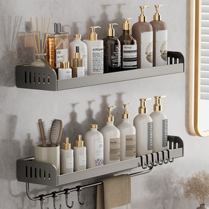 Étagère de rangement murale pour salle de bain, 60x70cm, simple couche, sans perçage, étagère d'angle rectangulaire durable pour meubles de salle de bain et autres - Product Image 1