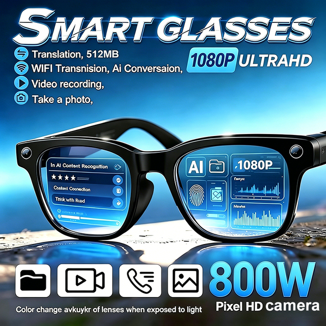 Wholesale Smart Glasses Camera AI Photo Recognition Voice Translation Calling Outdoor Cycling Sunglasses