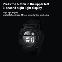 Montre numérique sportive MINGRUI pour hommes et femmes, étanche 30 m, antichoc, LED lumineuse, alarme, chronomètre, grand cadran de 47 mm, 6 couleurs, CE OEM