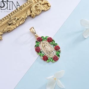 Vendita Diretta dalla Fabbrica, Raffinato Ciondolo <span class=keywords><strong>Madonna</strong></span> Rosa in Oro - Product Image 4