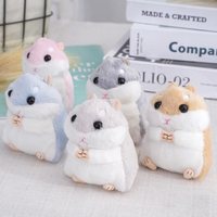 Porte-clés en peluche mini hamster personnalisable, pendentif de sac animal mignon, breloque en peluche douce, cadeau en gros OEM ODM
