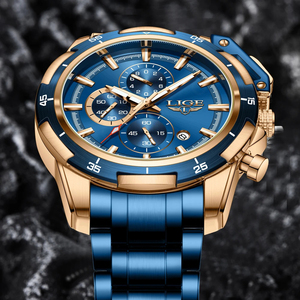 Lige 8983 luxe mode hommes décontracté affaires sport montre à Quartz étanche lumineux semaine hommes montres en acier inoxydable horloge - Product Image 3