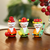Ornements en verre faits à la main représentant les cinq dieux de la fortune par LONGXIN pour la décoration de la maison et les cadeaux du Nouvel An chinois