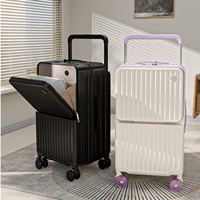 2025 nouveau classique double compartiment chariot valise ouverture avant ordinateur portable compartiment 360 degrés Spinner roues TSA combinaison