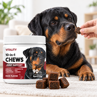 Friandises à mâcher pour chiens, articulations et hanches, saveur canard, avec chondroïtine, MSM et curcuma, pour soutenir la mobilité, marque privée, OEM, ODM, formule personnalisée