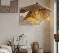 Lampe suspendue en rotin bohème tissée à la main, luminaire décoratif en corde de rotin naturel pour restaurant, salle à manger