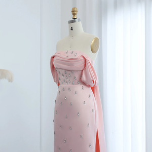 <span class=keywords><strong>Robe</strong></span> <span class=keywords><strong>de</strong></span> soirée <span class=keywords><strong>de</strong></span> luxe rose pâle à épaules dénudées pour femmes, <span class=keywords><strong>robe</strong></span> <span class=keywords><strong>de</strong></span> mariée, Arabie Saoudite, Dubaï, <span class=keywords><strong>robe</strong></span> <span class=keywords><strong>de</strong></span> bal longue formelle, <span class=keywords><strong>robe</strong></span> <span class=keywords><strong>de</strong></span> soirée SZ500 - Product Image 3