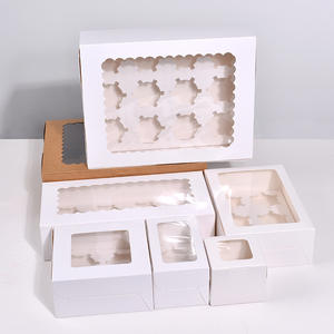 Kotak Kemasan Cupcake Jendela Transparan Kotak Kemasan Dessert Muffin Kotak Cupcake 4/6/8/9/12 Lubang - Product Image 5