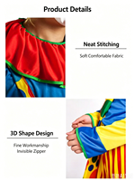 Costume de Clown de Cirque Classique pour Adulte – Idéal pour Halloween, Carnaval, Spectacles et Fêtes Costumées + Tenue de Clown de Cirque Amusante pour Adulte pour Soirées Déguisées