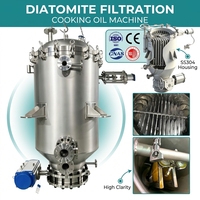 Filtre à feuilles de diatomite industriel ZSZY, boîtier de filtre en acier inoxydable, machine de filtration d'huile de cuisson, filtration haute clarté, 1 an