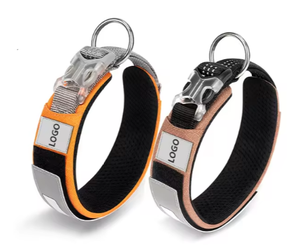 Logo kustom OEM reflektif bernapas Mewah luar ruangan kerah hewan peliharaan mode tahan lama Premium latihan grosir kerah anjing disesuaikan - Product Image 3