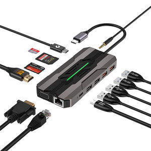 Hub USB-C de Alta Velocidad con 13 Puertos, Estación de Acoplamiento Tipo-C, Adaptador Multipuerto para Laptop, <span class=keywords><strong>Tablet</strong></span> y Teléfono con Transferencia de Datos - Product Image 1