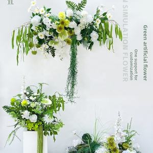 Boda Blanco Verde Colgante Arreglo de flores artificiales Estilo bosque Decoraciones navideñas - Product Image 2